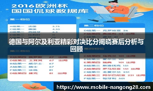 德国与阿尔及利亚精彩对决比分揭晓赛后分析与回顾